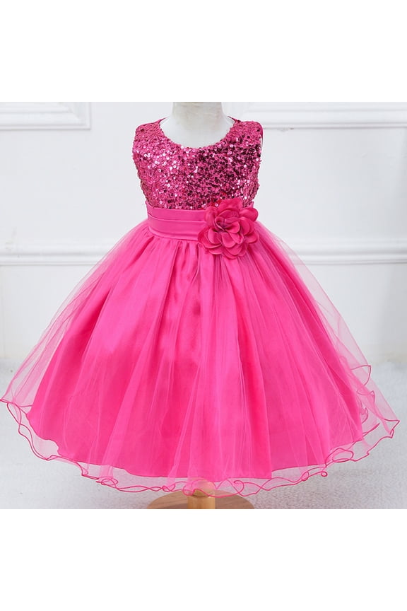 Girls Dresses Spring Summer Print Sleeveless Princess Party Kids Outfits