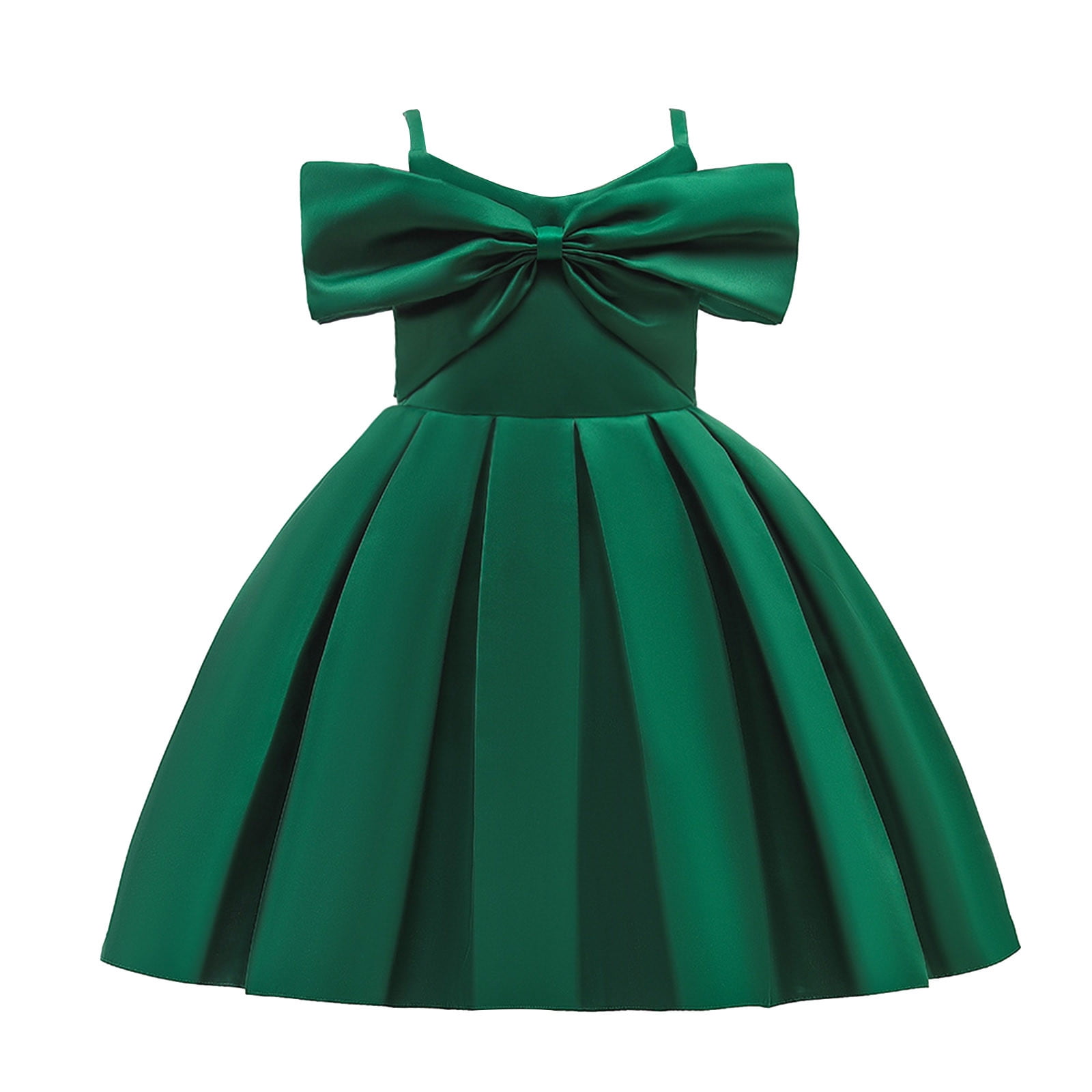 Girls Dresses Spring Summer Solid Ruffle Sleeveless Princess Sweet ...