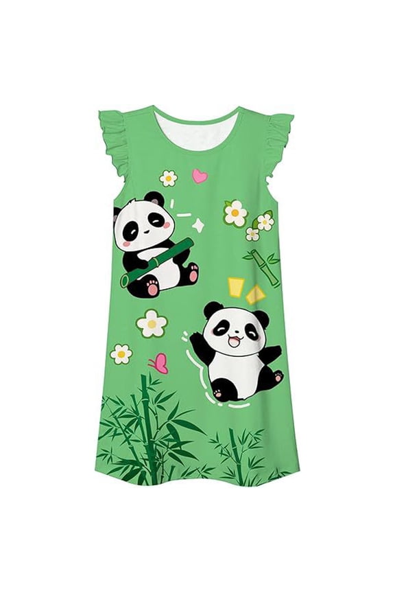 Girls Dresses Summer Casual Sleeveless Sleepwear Loose Fit Nightgown Kids Outfits