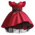 thumbnail image 1 of Girls Dresses Summer Dress Clothing Flower Dress Princess Dress Piano Performance Dress Casual Dresses,Size 5 Years-6 Years, 1 of 9