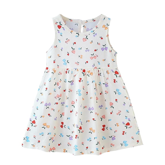 Girls Dresses Summer Dress Summer Floral Princess Dress Beach Dress Cotton Silk SunDress Out Wear Kids Sundress,Size 5 Years-6 Years
