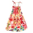 thumbnail image 1 of Girls Dresses Summer Floral Bohemian Flowers Sleeveless Beach Straps Dress Princess Clothes Kids Sundress,Size 8 Years-9 Years, 1 of 4