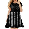 thumbnail image 1 of Girls Dresses Summer Independence Day 4Th Of July 3D Graphic Printed Short Sleeve Casual Soft Party Princess Dress Casual Dresses,Size 9 Years-10 Years, 1 of 5