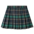 thumbnail image 1 of Girls Dresses Summer Plaid Pleated Skirt for Kids Teen Girls Casual Preppy Checkered Pleated Skirt for School Daily Wear Girls Skirt Green 10 Years-12 Years, 1 of 4