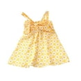 thumbnail image 1 of Girls' Dresses Summer Scoop Neck Sleeveless Floral Flowy Prints Plain Sundress Beach Dress Toddler Dress Beige 18 Months-24 Months, 1 of 3