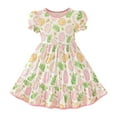 thumbnail image 1 of Girls Dresses Summer Short Sleeve Prints Dress Dance Party Dresses Clothes Casual Dresses,Size 4 Years-5 Years, 1 of 7