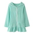 thumbnail image 1 of Girls Dresses Summer Swim Cover Up Swimsuit Coverup Zip Up Beach Bathing Suit Hooded Absorbent Bathrobe Beach Dress Casual Dresses,Size 1 Years-2 Years, 1 of 9