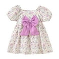 thumbnail image 1 of Girls' Dresses Summer Toddler Baby Girls Short Sleeve Princess Floral Dress Baby Dress Purple 6 Months-12 Months, 1 of 3