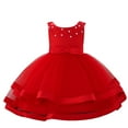 thumbnail image 1 of Girls Dresses Toddler Baby Flower Solid Color Cute Dresses Wedding Party Pageant Princess Dress Size 6 M-12 M, 1 of 7