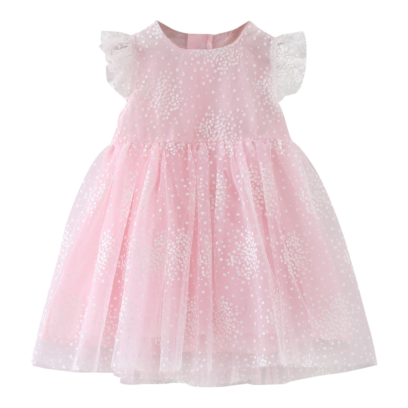 Girls Dresses Toddler Fly Sleeve Butterfly Tulle Lace Dress Dance Party