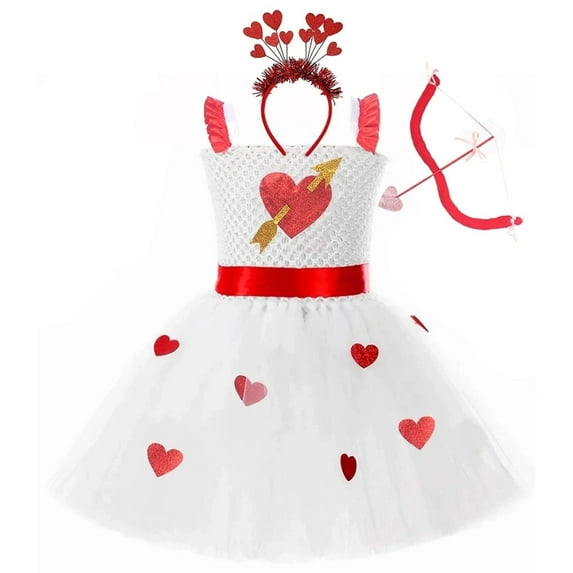 Girls' Dresses Valentine's Day Role School Party Performance Holiday Celebration Kids Outfits