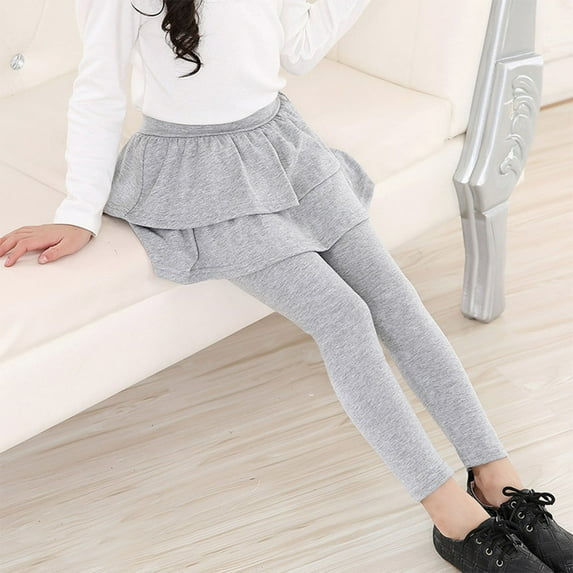 Girls' Dresses Warm Cute Cake Culottes Leggings with Ruffle Tutu Skirt Pants Footless with Ruffle Tutu Skirt Toddler Girl Clothes