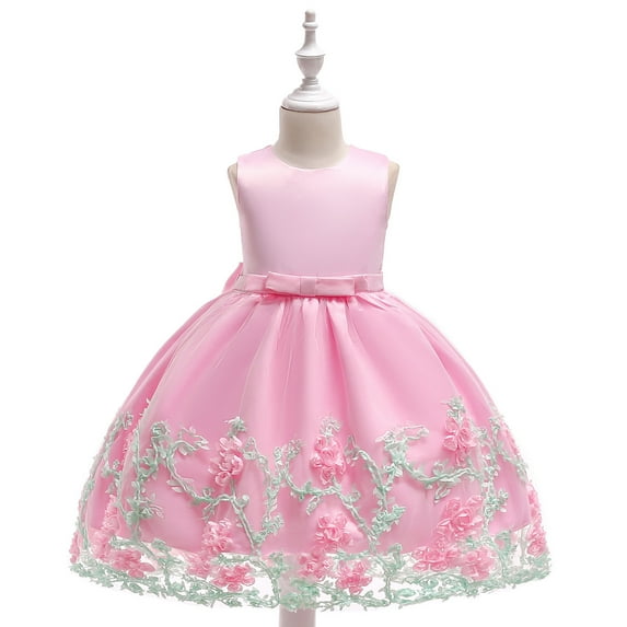 Girls Dresses Wedding Party Children Sleeveless Causal Flower Kids Clothing