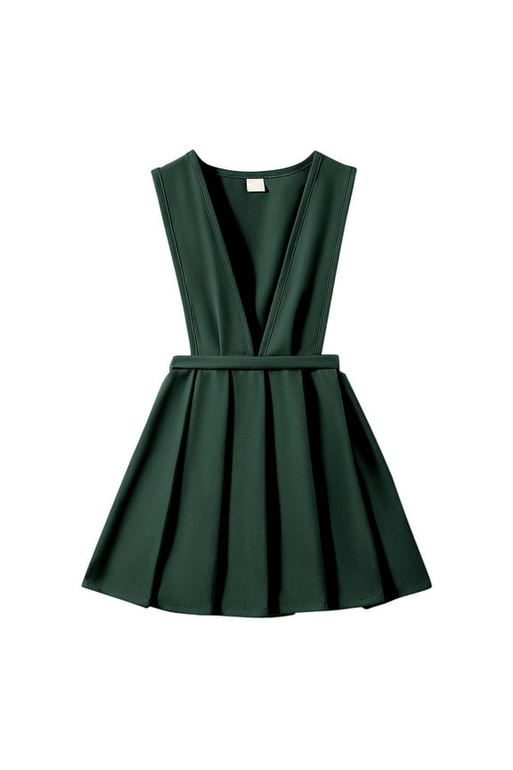 Girls Dresses for School Casual Wear Toddler Kids Pinafore Pleated Skirt with Adjustable Straps Comfortable Everyday Outfit