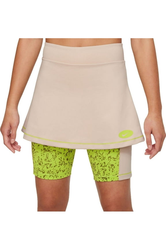Girls' Dri-FIT Icon Clash 2-in-1 Training Skirt Youth Size Small Color Sand Drift