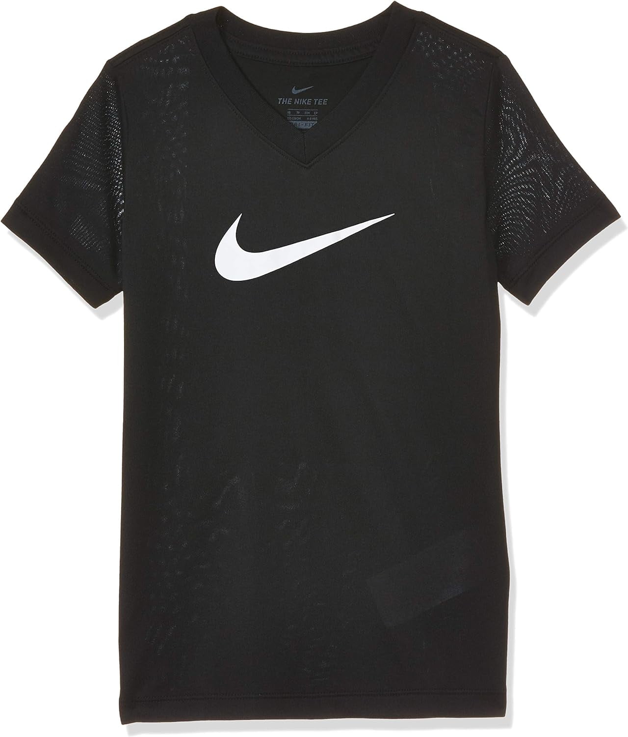 Girls Dry Legend Swoosh V-Neck Tee (Little Kids/Big Kids) X-Small Black ...