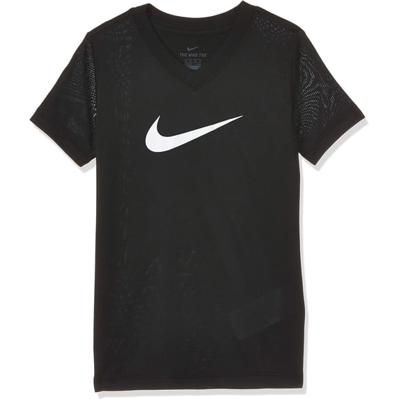 Girls Dry Legend Swoosh V-Neck Tee (Little Kids/Big Kids) X-Small Black