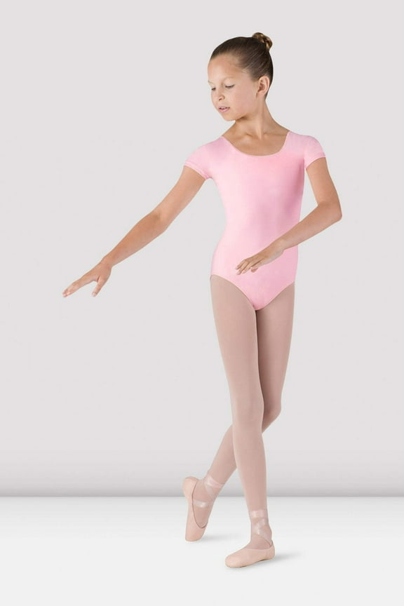 Girls Dujour Cap Sleeve Leotard, Candy Pink