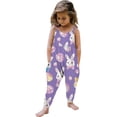 thumbnail image 1 of Girls Easter Jumpsuit Kids Bunny Romper Kids Girl Harem Outfit Purple Spaghetti Strap One Piece Spring Clothes for Easter Egg Hunt Soft,Size 5 T, 1 of 7