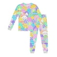 thumbnail image 1 of Girls Easter Pjs Long Sleeve Top Pants Set Two Piece Easter Printed Pajama Sets Kids Pjs 5-6 Years, 1 of 3