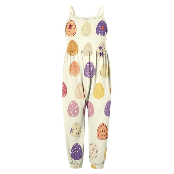 Girls Easter Romper Toddler Girl Summer Rompers for Girls Loose Casual Rompers with Pockets Toddler Girl Summer Outfits 3T