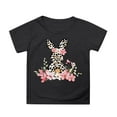 thumbnail image 1 of Kids Easter Shirts Girls Cartoon Rabbit Preppy Tops Short Sleeve T Shirt Top Crew Neck Comfortable Children's Shirts Black,8-9 Years, 1 of 4