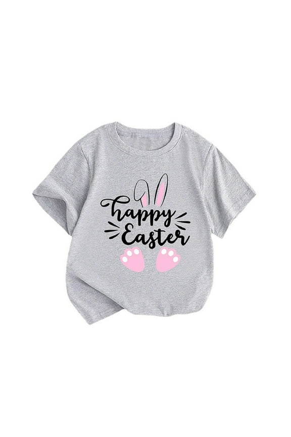 Girls Easter Shirt Size 10-12 Cartoon Rabbit Short Sleeve T Shirts Easter Day Easter Day Pullover Tops Tee for Boys & Girls
