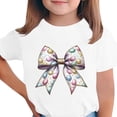 thumbnail image 1 of Girls Easter T-shirt Bow knot Printed Short Sleeve Round Neck Tops Cute Summer Tees Size 3-15 Years, 1 of 4