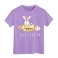 thumbnail image 1 of Girls Easter Top Retro Soft Yellow Carrot Easter Cute Tshirt Kids Easter Hop Toddler Short Sleeve Top, 1 of 4