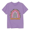 thumbnail image 1 of Girls Easter Top Trendy Soft White Bunny Print Summer Easter Tshirt Children Easter Tees Outfit Crew Neck Short Sleeve T-Shirt Top, 1 of 4