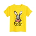 thumbnail image 1 of Girls Easter Tops Holiday Summer Casual Graphic Tees Short Sleeve T-Shirt Fashion Cute Loose Summer Clothes, Yellow, 5 Years, 1 of 2