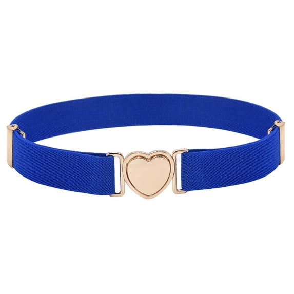 Girls Elastic Stretch Belts Multicolor Adjustable Elastic Waist Belts with Heart Shape Buckle for Uniform Dress Pants J One Size