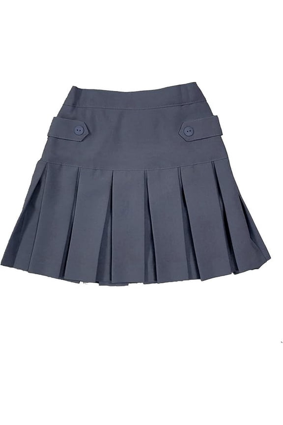 Girls Elastic Waist A-Line School Uniform Skort Scooter Skirt Kids Pleated Skirt Size 10, Khaki