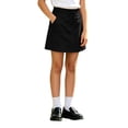 thumbnail image 1 of Girls Elastic Waist A-Line Skort with Side Pockets, Woven Bow Drawstring Uniform Skirt for Kids Back to School Daily Casual Outdoor Wear(Black,11-12 Years), 1 of 5