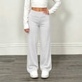 thumbnail image 1 of Girls Elastic Waist Pants Slim Sports Thin Sweatpants Long Straight Tube Wide Leg Pants, 1 of 8