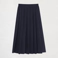 thumbnail image 1 of Girls Elastic Waist Pleated Skirt Solid Color Casual Fashion Harajuku Uniform Skirt Mid Length, 1 of 3