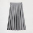thumbnail image 1 of Girls Elastic Waist Pleated Skirt Solid Color Casual Fashion Harajuku Uniform Skirt Mid Length, 1 of 3