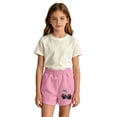 thumbnail image 1 of Girls Elastic Waist Rhinestone Cherry Graphic Shorts Curved Hem Soft Cotton Feel Loose Summer Casual Kids Sports Shorts(Pink6,12-24 Months), 1 of 4