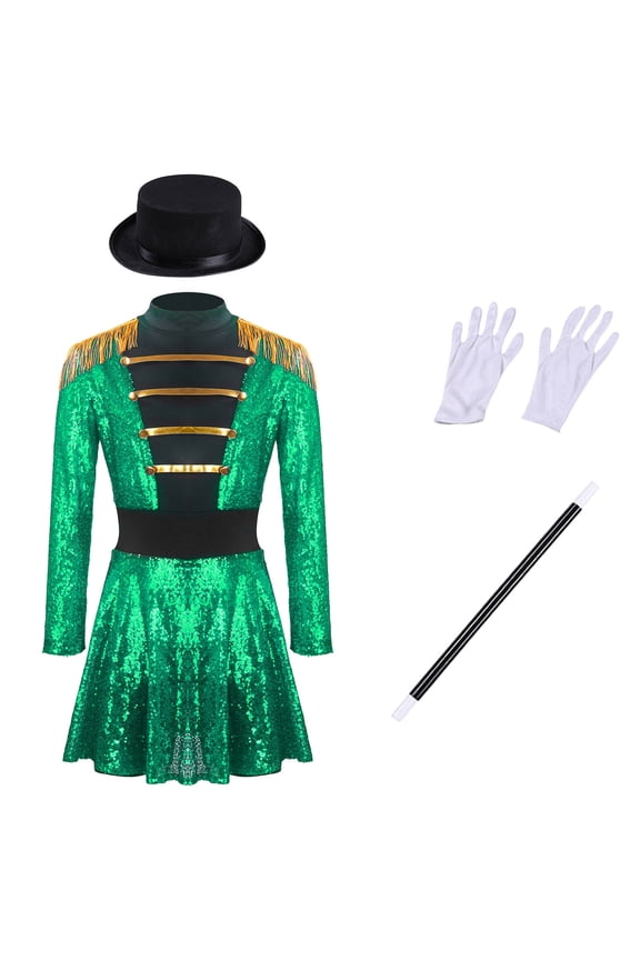 Girls Elegant Anime Witcher Garb Stageerformance Outfit for Kids and Children Play Dress
