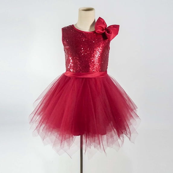 Girls' Elegant Sleeveless Party Dress with Round Neck and Flowy Skirt for Performances Stage Shows Girls Summer Dress Cassual Formal Dresses Cute Sun Dresses