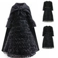 thumbnail image 1 of Girls Black Witch Costume Dress with Cape Female Halloween Cosplay Outfits for 9-10Y, 1 of 8