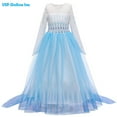 thumbnail image 1 of Girls Elsa 2 Princess Dress up Costume Halloween Birthday Party Cosplay Outfit for Little Child Kid Teen, 1 of 8