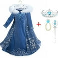 thumbnail image 1 of Rongking Snow Queen Fancy-Dress Costume with Crown Wand for Little Girls 5-6Y, 1 of 7
