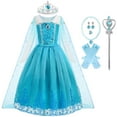 thumbnail image 1 of Girls Snow Queen Cosume Dress Halloween Sequin Princess Long Sleeve Dress up(with Accessories), 1 of 7