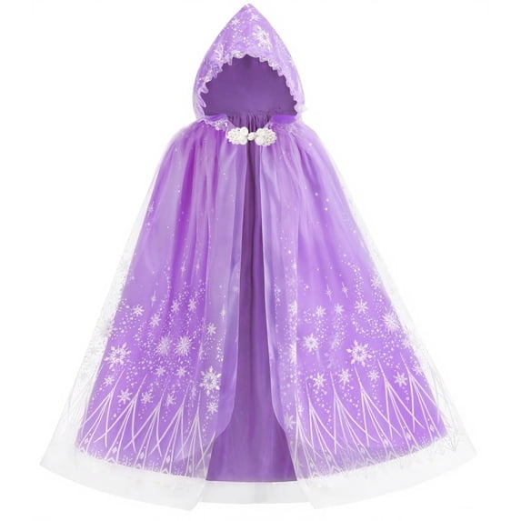 PURFEEL Girls Hooded Princess Cape Kids Play Cape Hooded Cloak 2-10Years