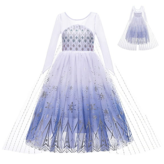 Girls Elsa Princess Dresses Snow Queen Costumes Cosplay Birthday Dress Up