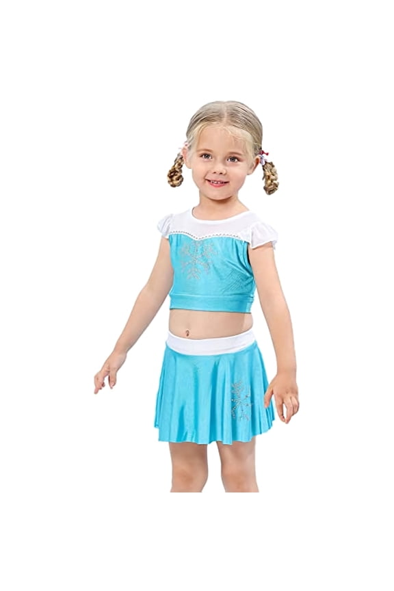 Girls Princess Swimsuit Bathing Suits Tankini Bikini Two Piece Swimwear Beachwear