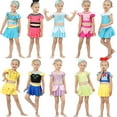 thumbnail image 1 of Girls Elsa Princess Swimsuit Bathing Suits Girl Ruffled Tankini Bikini Two Piece Swimwear Beachwear, 1 of 6
