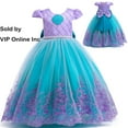 thumbnail image 1 of Girls Embroidered Princess Dress Mermaid Party Dress with Green Purple 3-9T, 1 of 6
