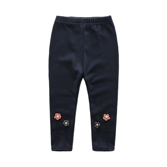 Girls Embroidery Leggings Stretch Legging with Small Flower Kids Clothes